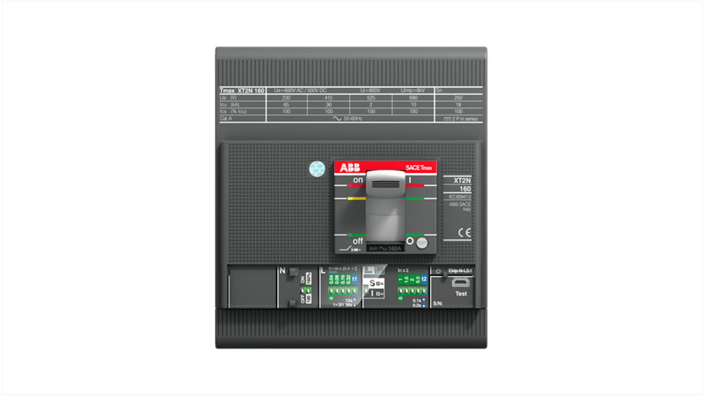 Disjoncteur ABB Tmax XT 4 pôles, 10A, montage fixe