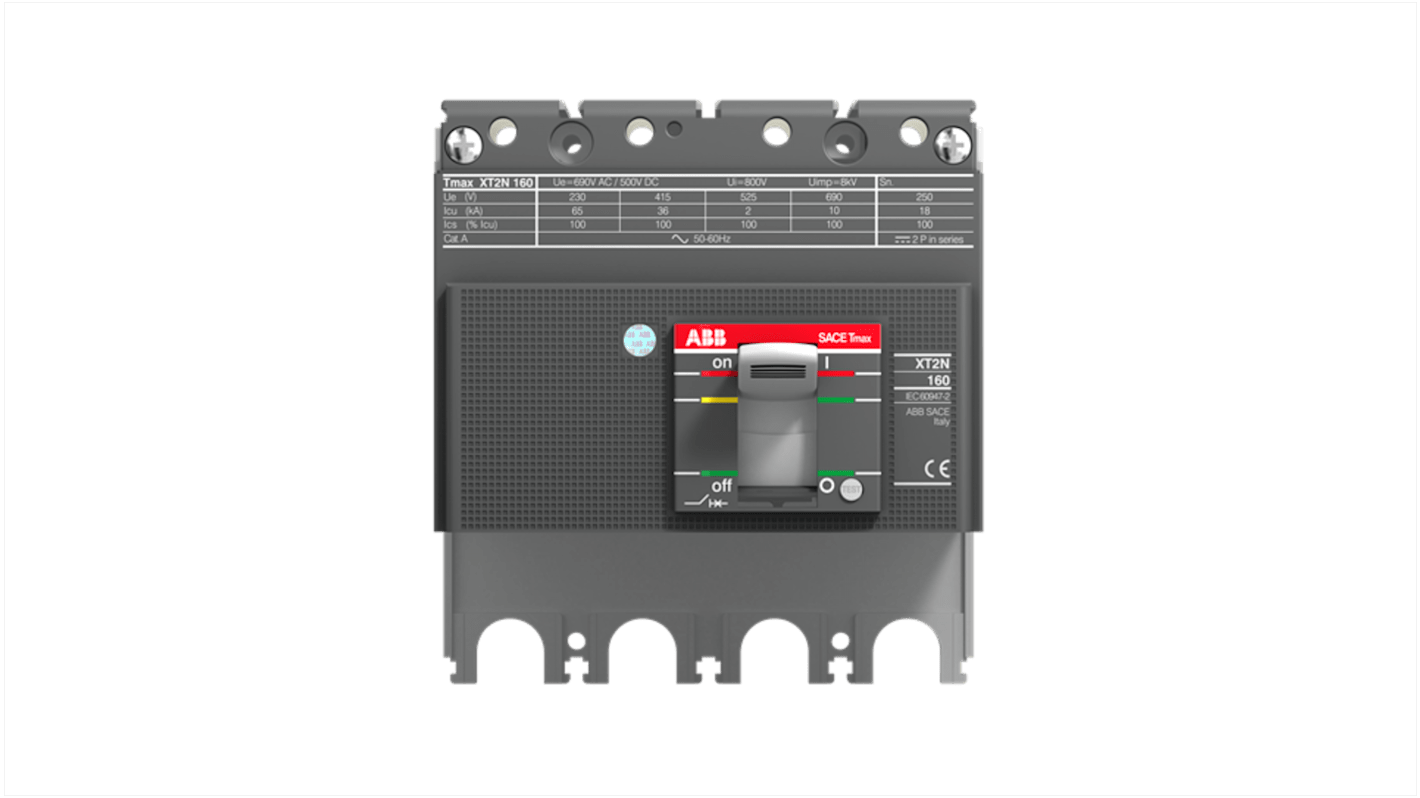 ABB, XT2L MCCB 4P 160A, Fixed Mount