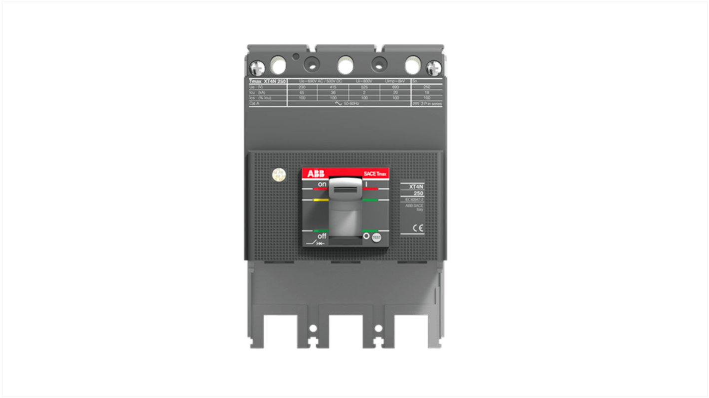 Disjoncteur ABB XT4H 3 pôles, 250A, montage fixe