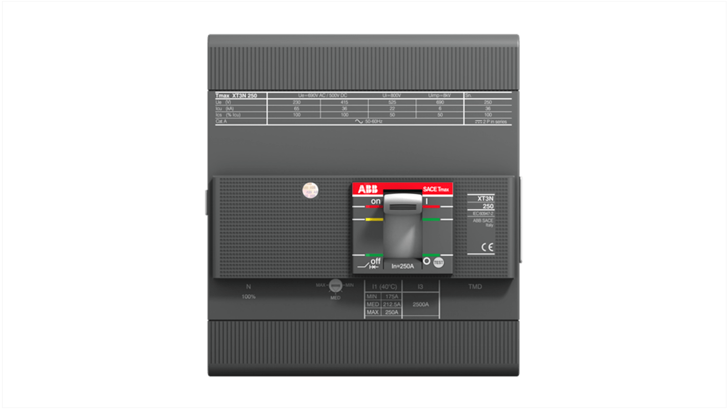 Interruttore magnetotermico scatolato 1SDA068224R1 XT3S 250 TMD 100A FF, 4, 100A, Fissa