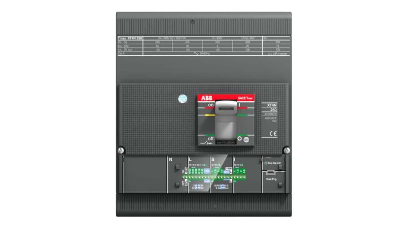 Interruttore magnetotermico scatolato 1SDA068497R1 XT4S 160 Ekip I 63A FF, 4, 63A, Fissa
