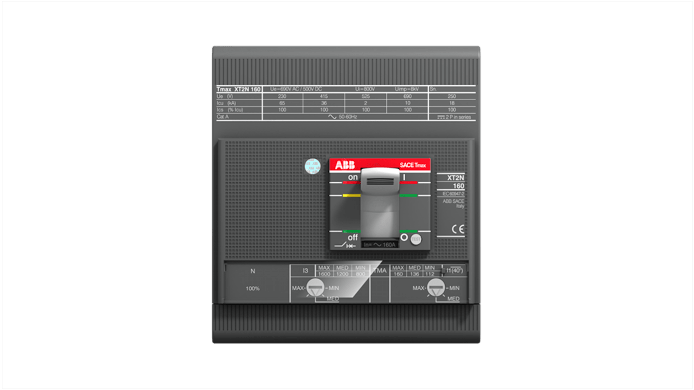 Disjoncteur ABB Tmax XT 4 pôles, 1.6A, montage fixe