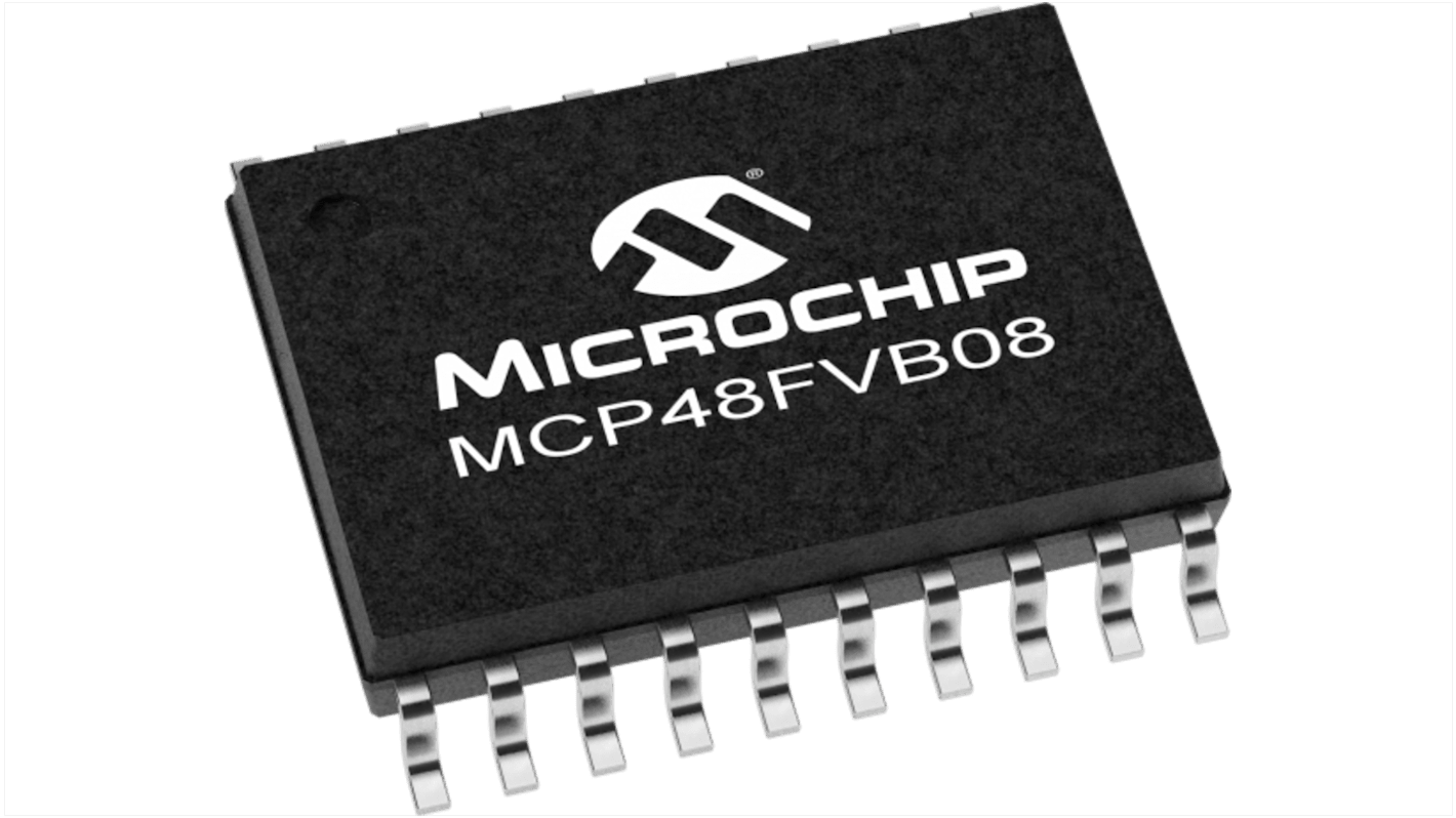 DAC MCP48FVB08-20E/ST, 8, 8 bit-, 4.5LSB, Seriale (SPI), 20-Pin, TSSOP
