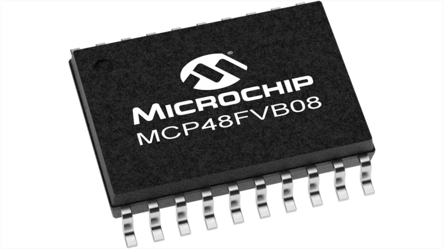 Convertidor digital a analógico MCP48FVB08-20E/ST, 8 bits 4.5LSB Octal TSSOP, 20 pines, Serie (SPI)