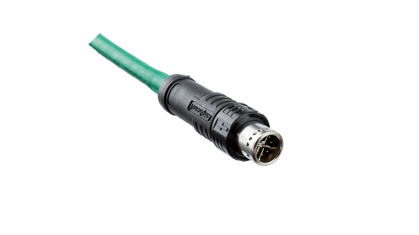 Amphenol MSXS Serien 8 leder M12 til Utermineret Sensor/aktuatorkabel, 5m kabel