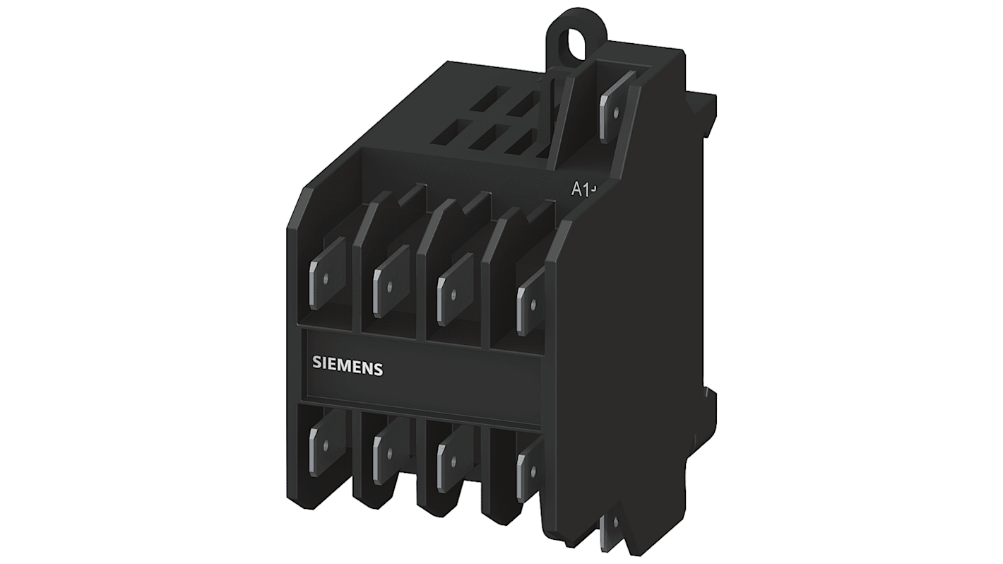 Relè contattore Siemens, serie 3TG1, 4 poli, 3 NA + 1 NC, 16 A, 4 kW, bobina 24 V c.a.