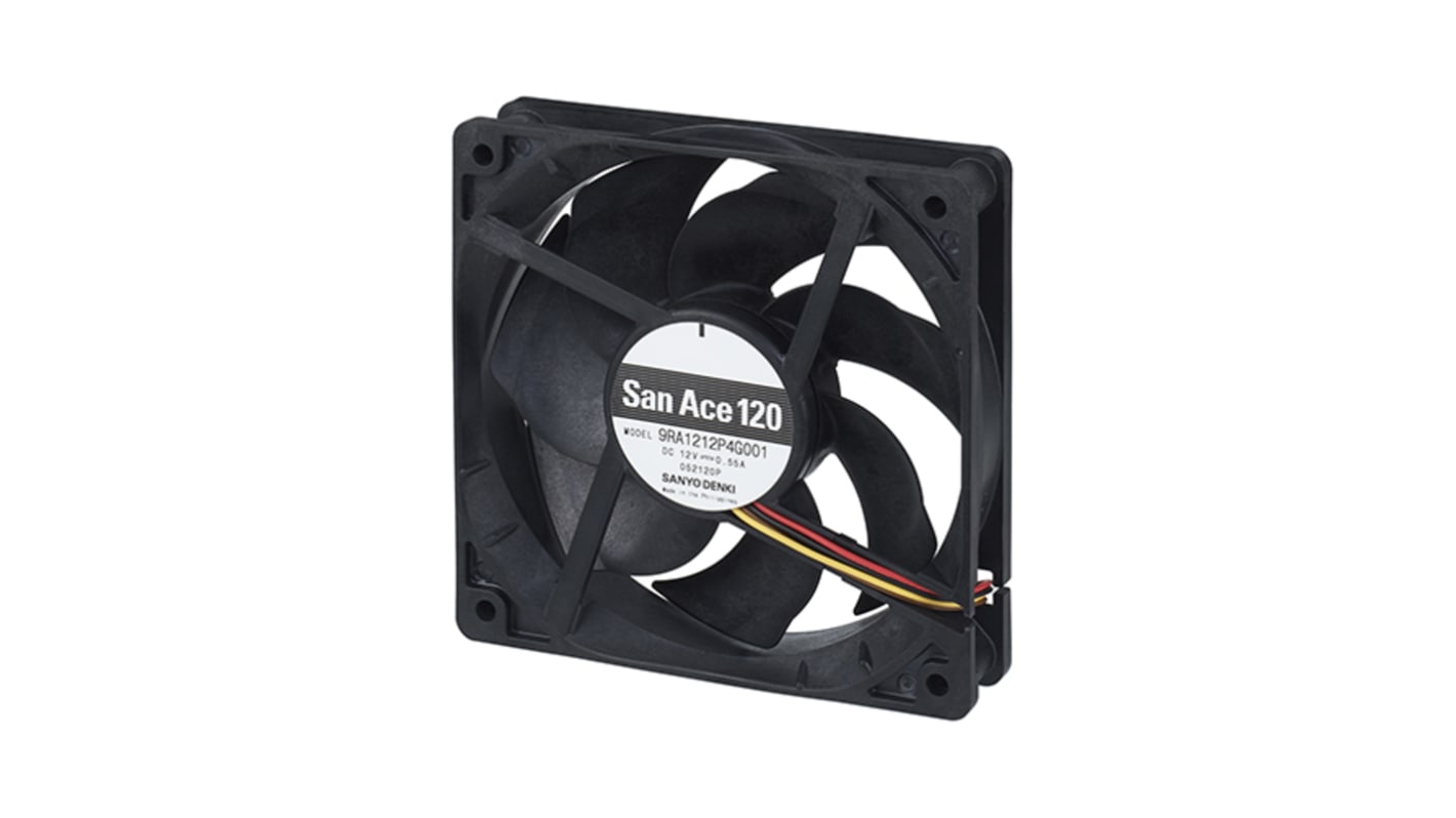 Ventilateur axial Sanyo Denki 12 V c.c., 80 x 80 x 25mm, 2.64W