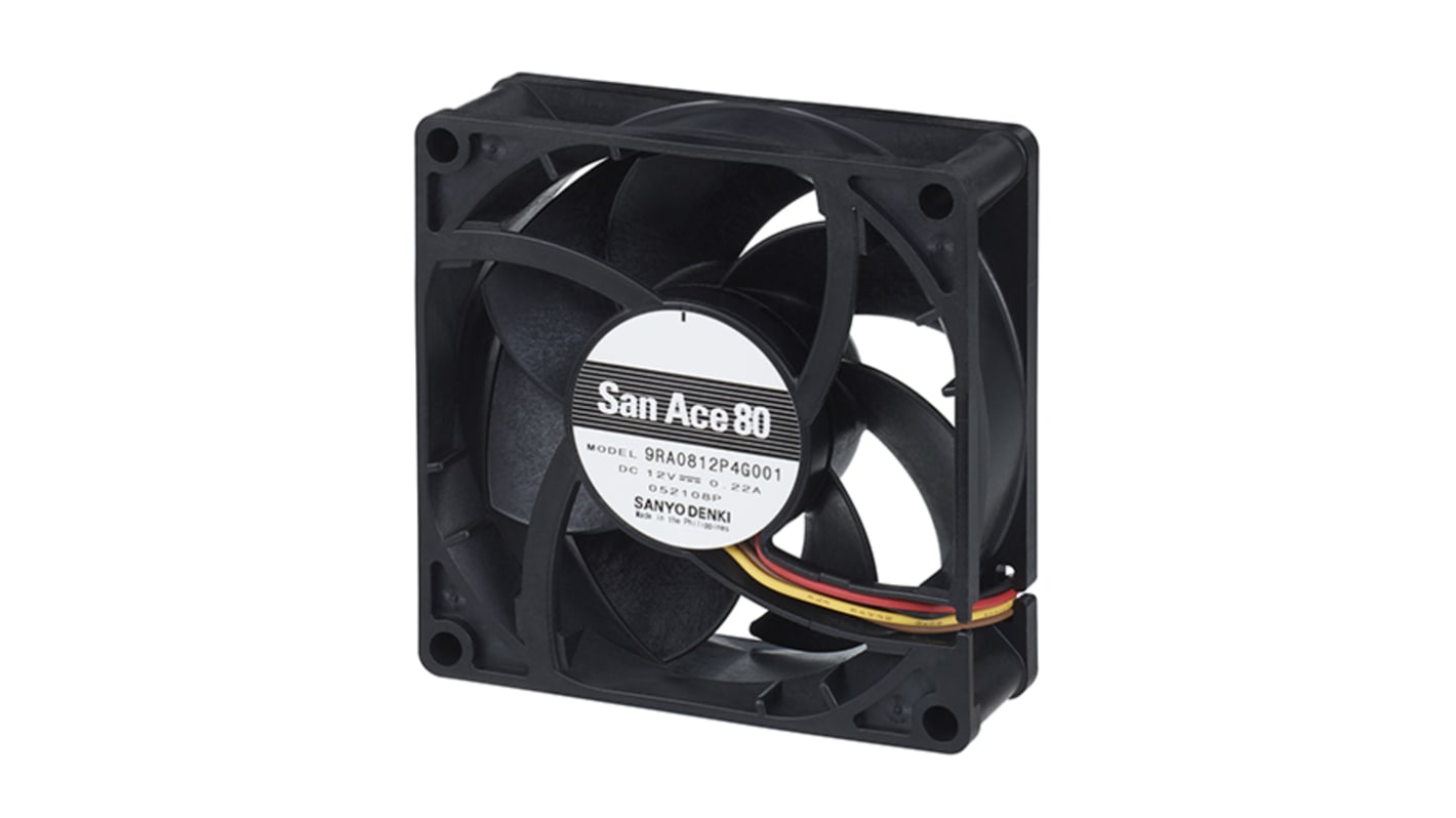 Ventilador Axial Sanyo Denki de 120 x 120 x 25mm, 12 V dc, 6.6W