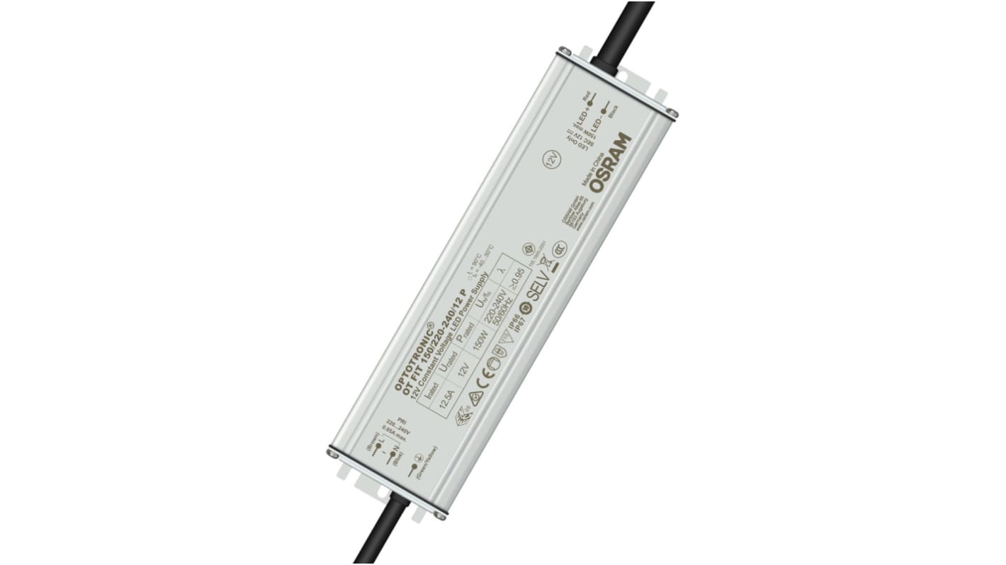 Driver LED tensión constante Osram, IN: 220-240 V, OUT: 12.5V, 850mA, 150W