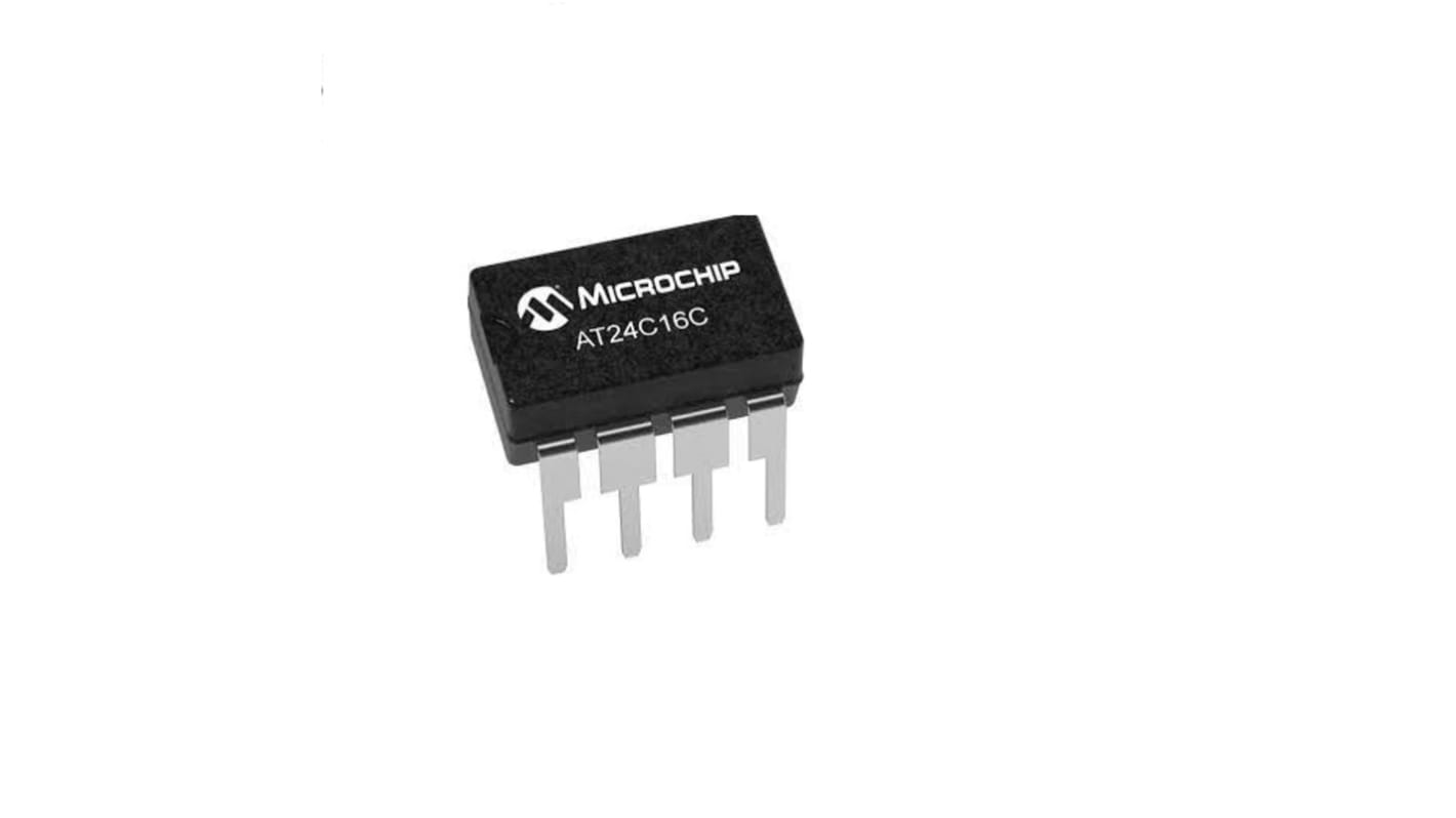 Chip EEPROM I2C Microchip, da 16kB, PDIP, Su foro, 8 pin