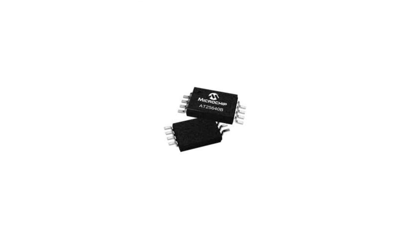 Chip EEPROM AT25640B-XHL-B Microchip, 64kB, 8k x, 8bit, Serie SPI, 80ns, 8 pines SOP