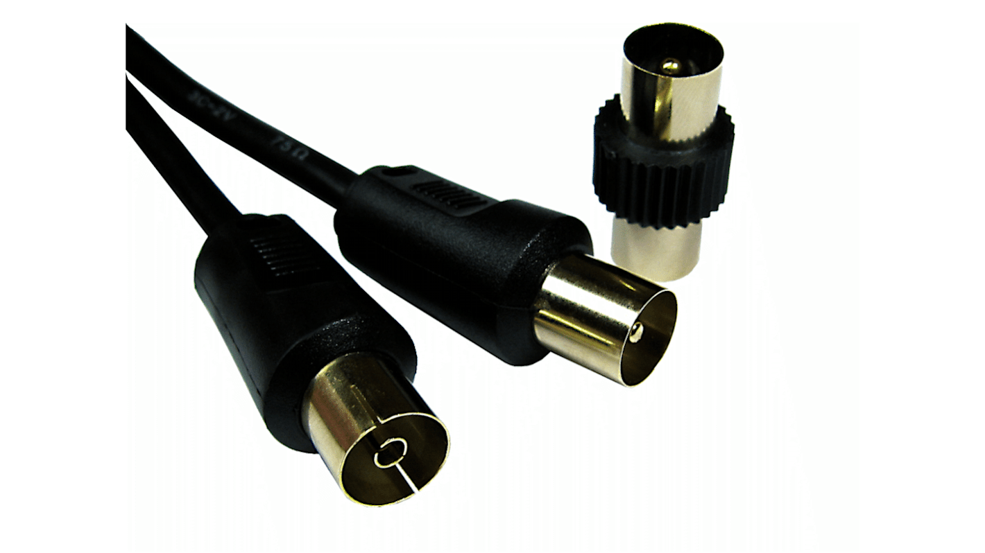 RS PRO Male TV Aerial Connector to Female TV Aerial Connector Coaxial