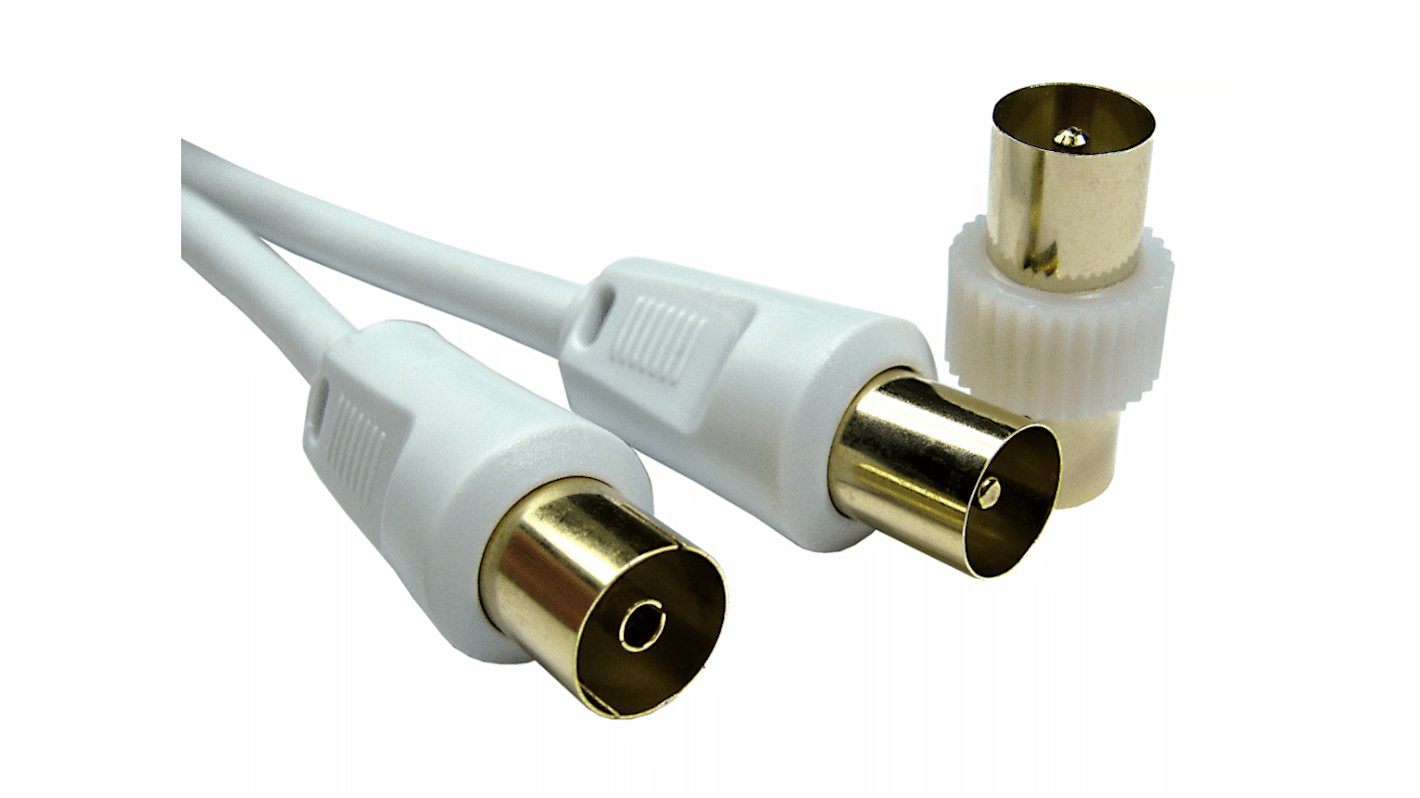 RS PRO Male TV Aerial Connector to Female TV Aerial Connector Coaxial