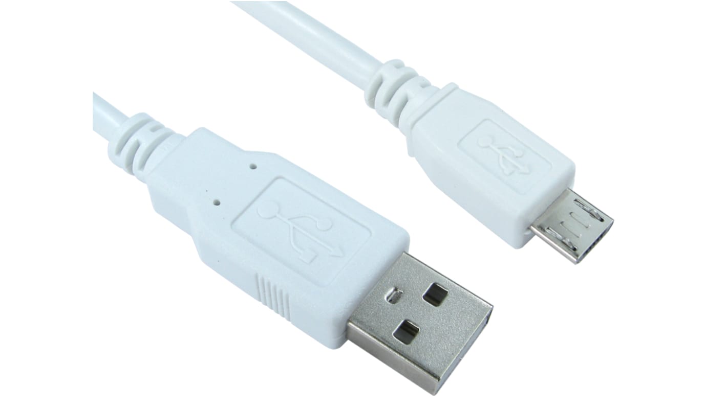 RS PRO USB 2.0 Cable, Male USB A to Male Micro USB B Cable, 0.5m