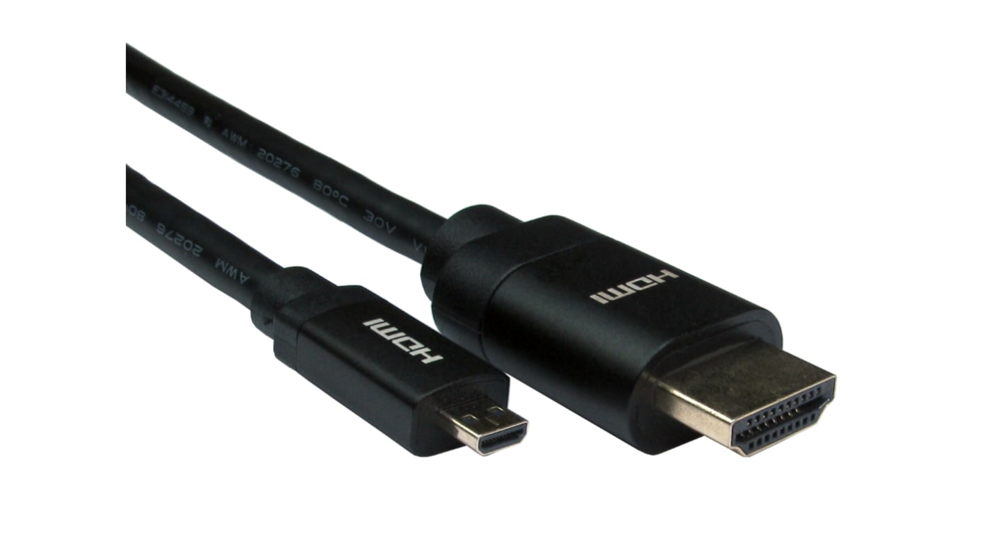 RS PRO 4K Male HDMI to Male Micro HDMI  Cable, 2m