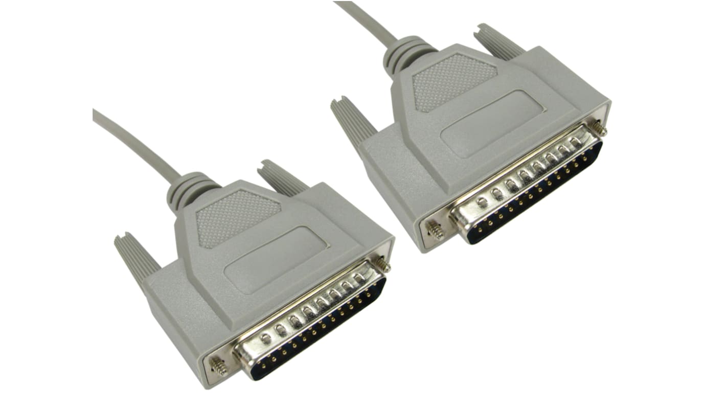 Cable serie RS PRO, long. 3m, con. A: Sub-D de 25 contactos Macho, con. B: Sub-D de 25 contactos Macho