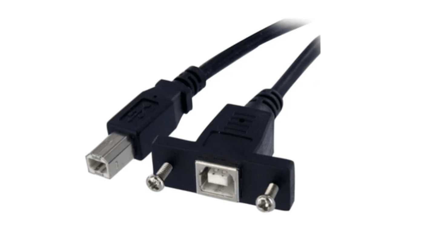 RS PRO USB 2.0 Cable, Male USB B to Female USB B Cable, 300mm RS