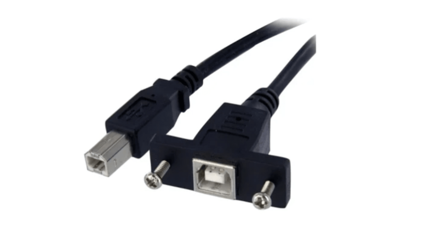 Cable USB 2.0 RS PRO, con A. USB B Macho, con B. USB B Hembra, long. 300mm