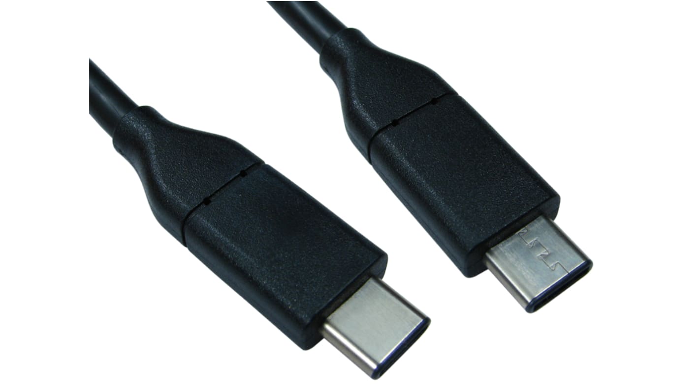Cable USB RS PRO, con A. USB C Macho, con B. USB C Macho, long. 0.5m