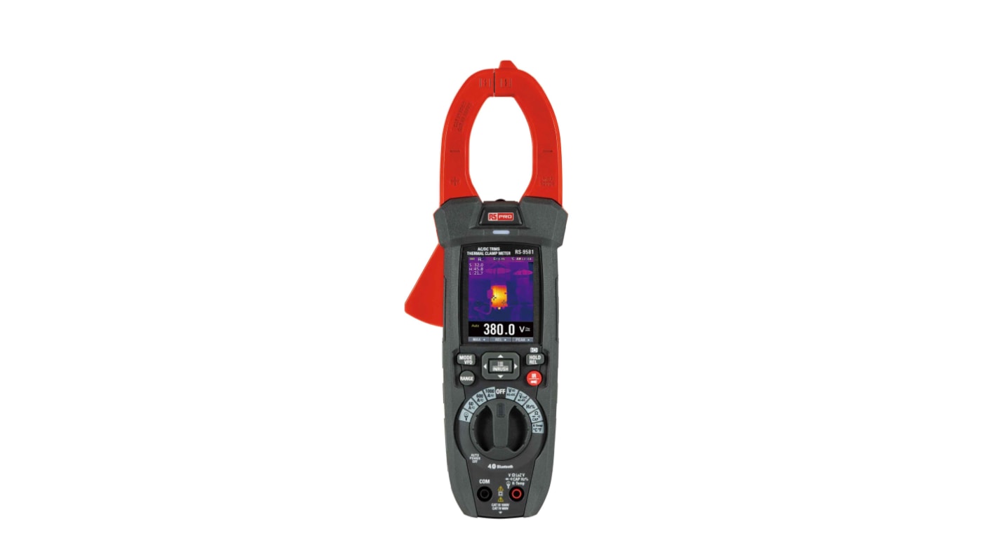 RS PRO DT-9581 Clamp Meters Bluetooth, 1000A dc, Max Current 1000A ac CAT III 600V