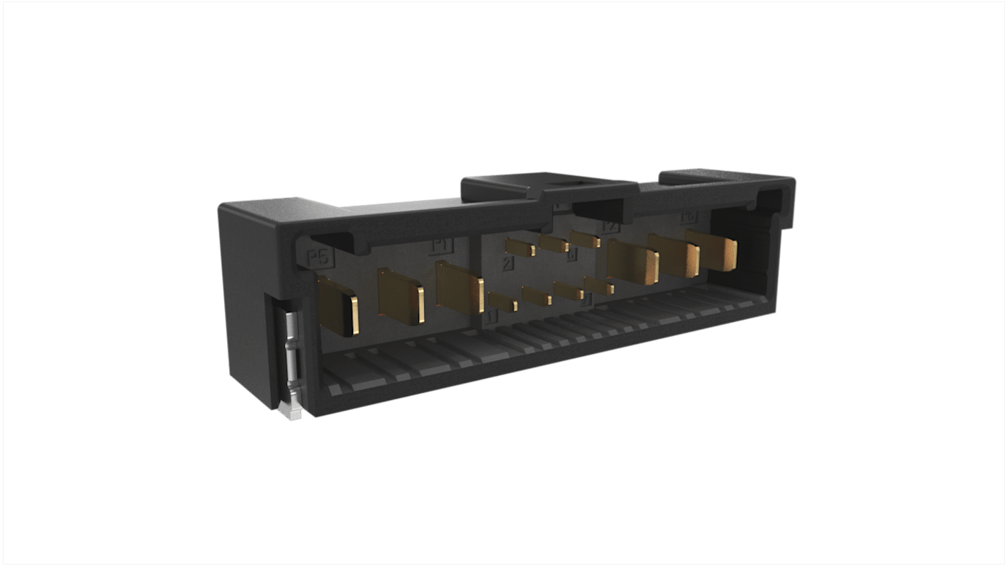 Amphenol ICC ComboLock Leiterplatten-Stiftleiste gewinkelt, 7-polig / 2-reihig, Raster 1.0mm, Ummantelt