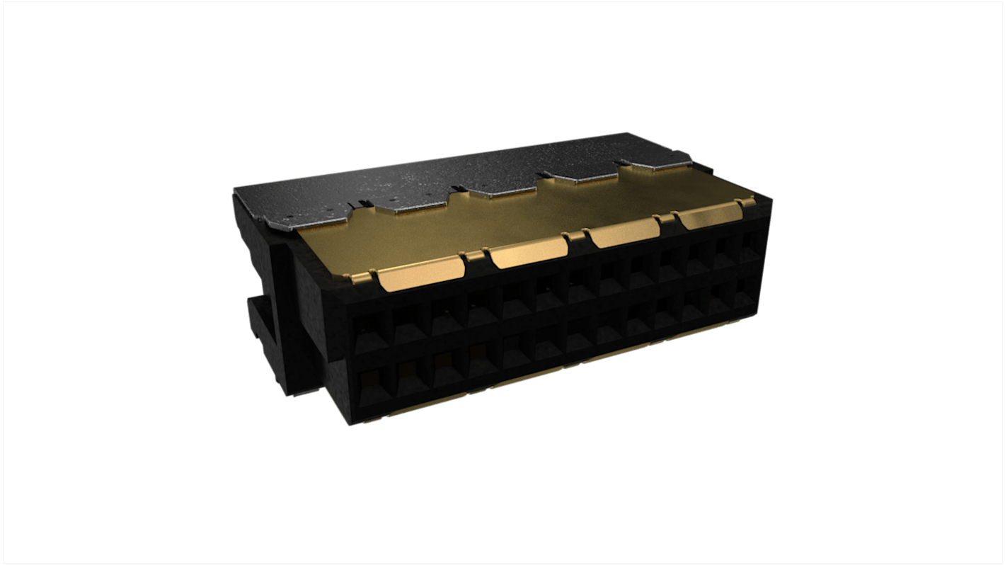 Conector hembra para PCB Amphenol ICC serie Minitek Microspeed, de 26 vías en 2 filas, paso 1mm, Montaje Superficial