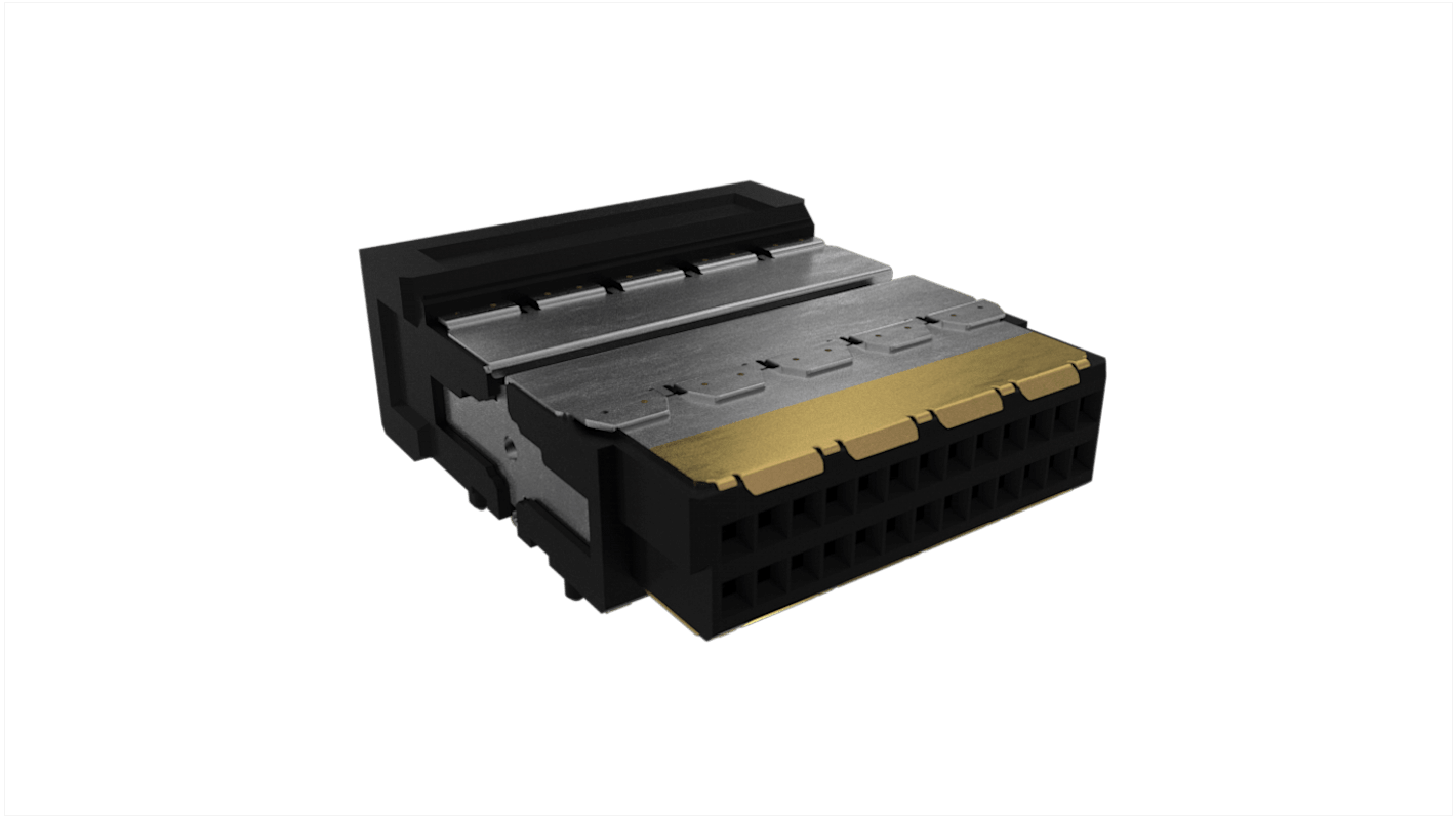 Carcasa de montaje en PCB Amphenol ICC serie Minitek Microspeed, de 26 vías en 2 filas, paso 1mm, Montaje Aéreo