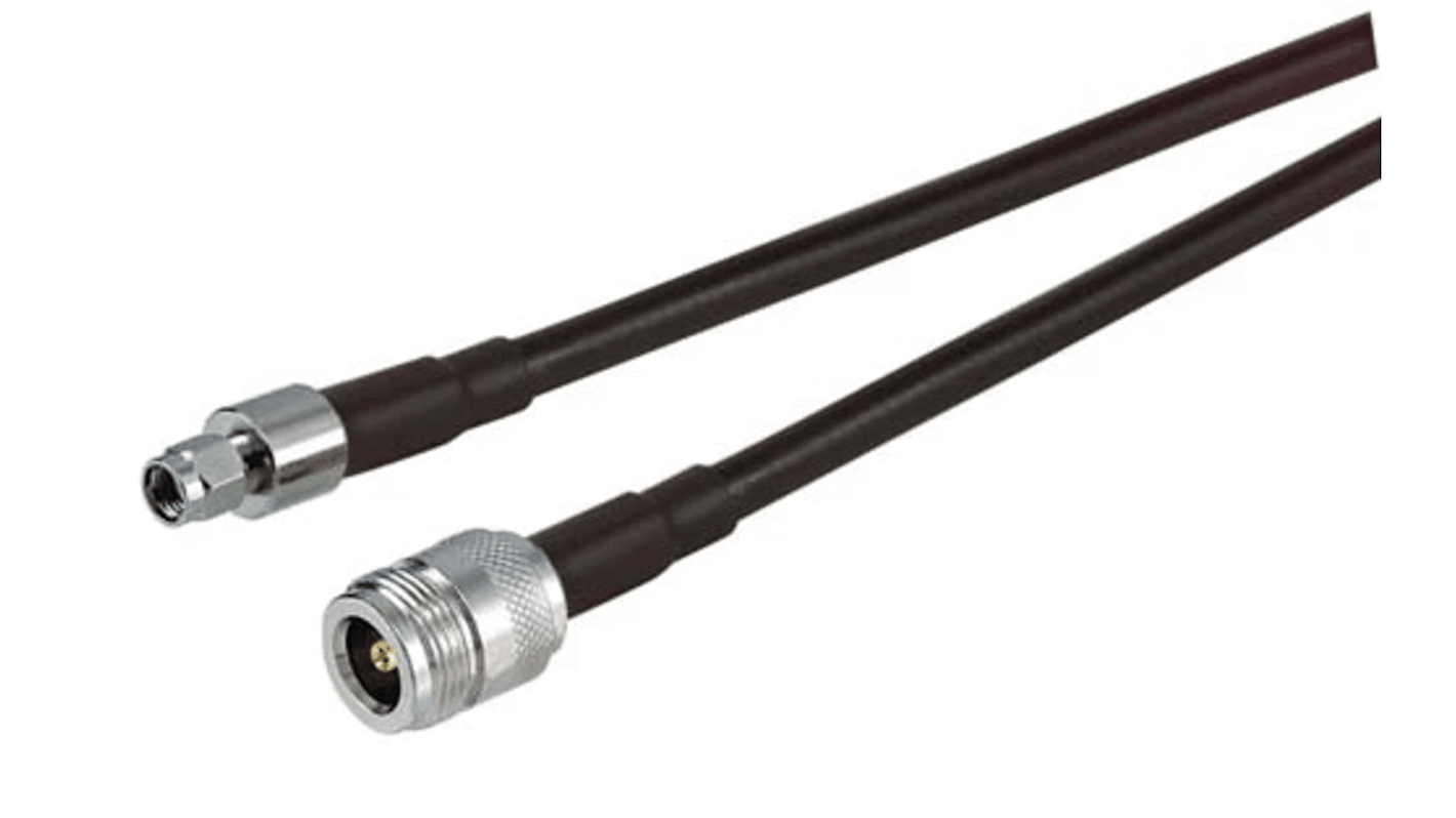 Cable coaxial LMR MCGILL MICROWAVE SYSTEMS LTD, 50 Ω, con. A: Tipo N, Hembra, con. B: RP-SMA, Macho, long. 1m Negro