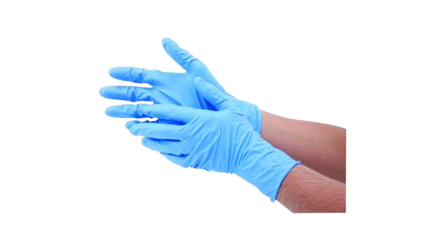 Reldeen Blue Powder-Free Nitrile Disposable Gloves, Size Large