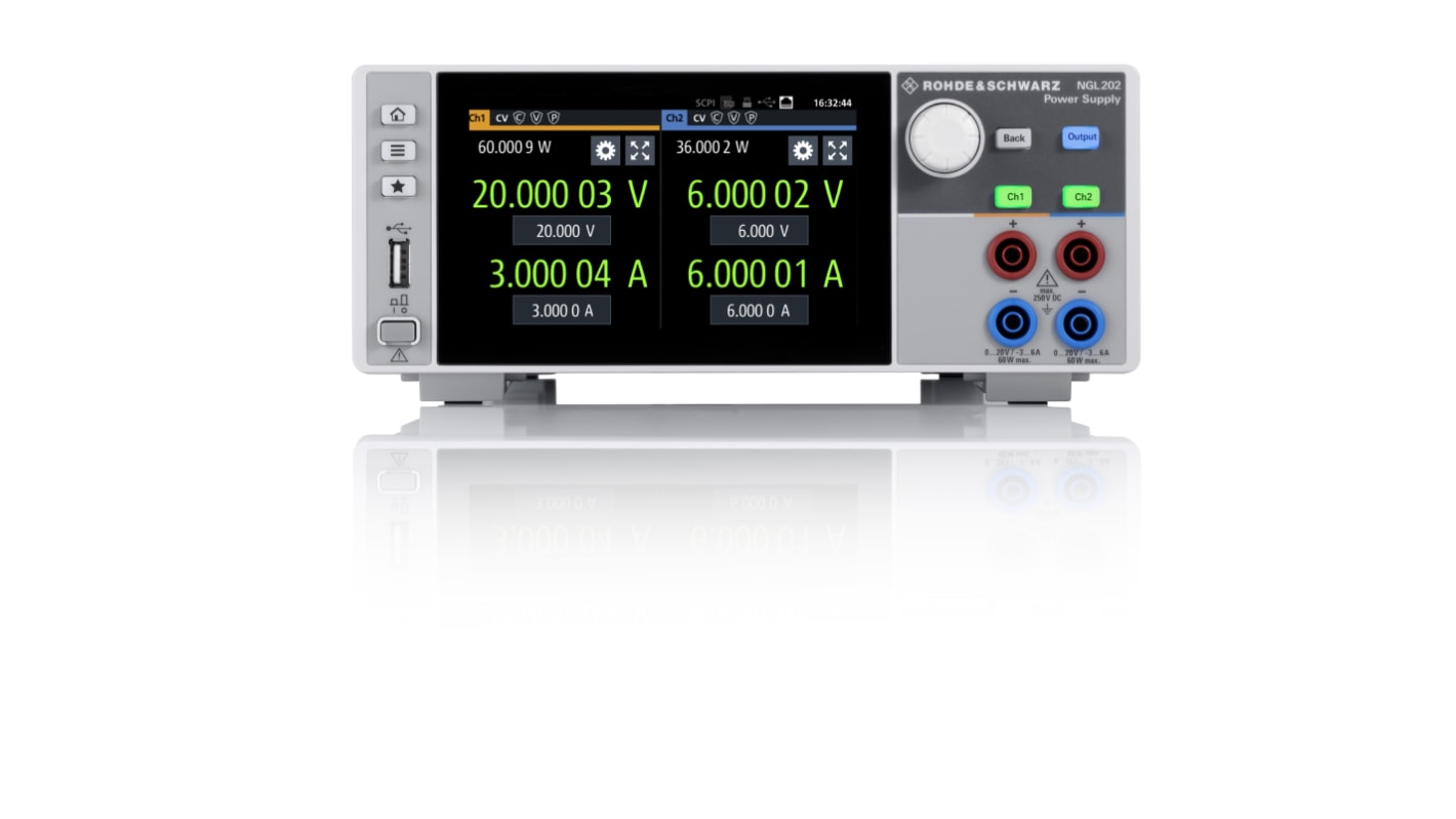 Rohde & Schwarz NGL-COM2b 2-Kanal Digital Labornetzgerät 120W, 0 → 20V / 3 A, 6 A