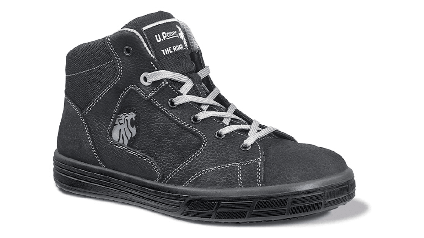 UPower SN10014 Black Aluminium Toe Capped Unisex Safety Shoes, UK 8, EU 42