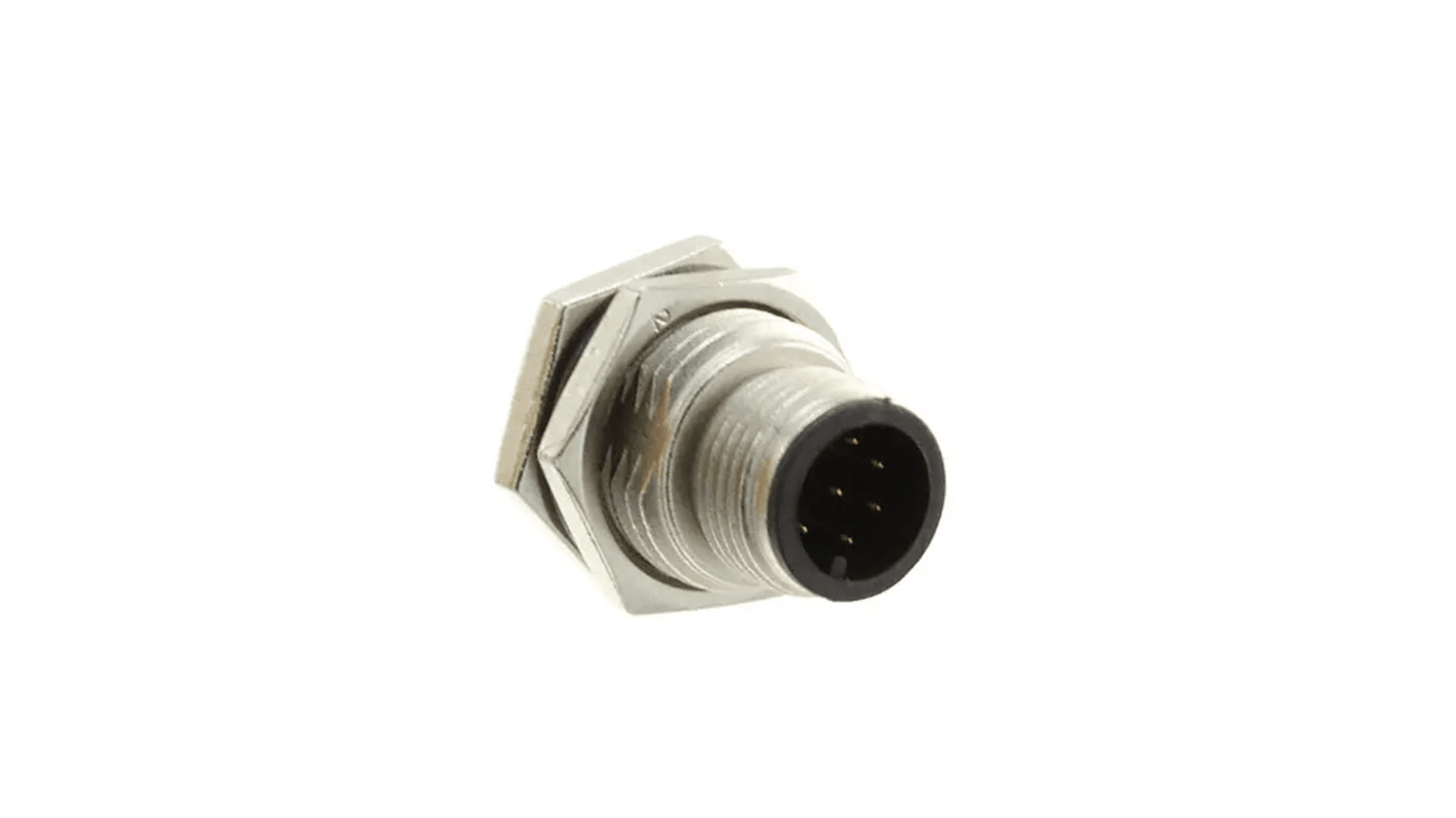 Amphenol Circular Connector, 8 Contacts, Panel Mount, M12 Connector, Plug, Male, M Series