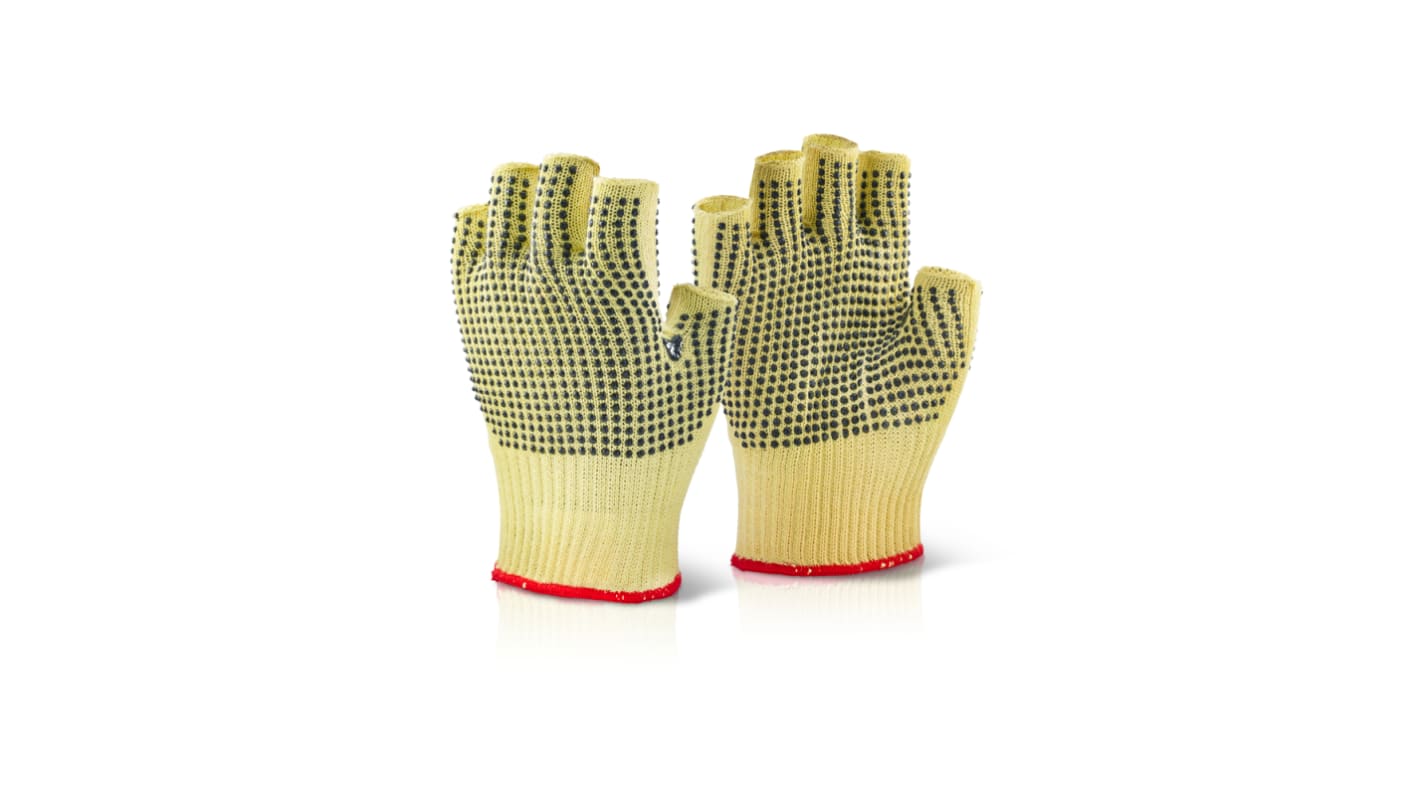 C-Safe Yellow 10% PVC, 90% Reinforced Fiber Cut Resistant Gloves, Size 8, Medium, Latex Coating