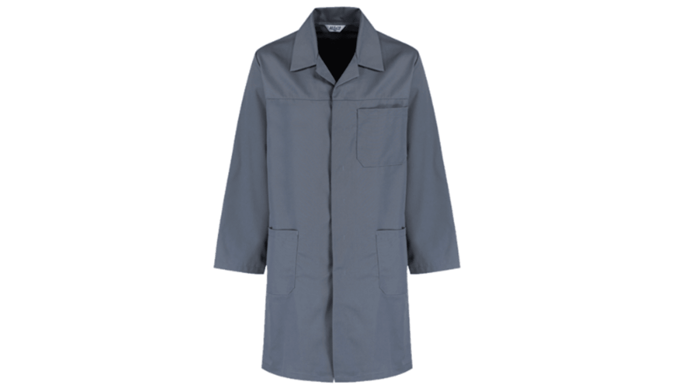 Alsico Grey Unisex Reusable Lab Coat, L