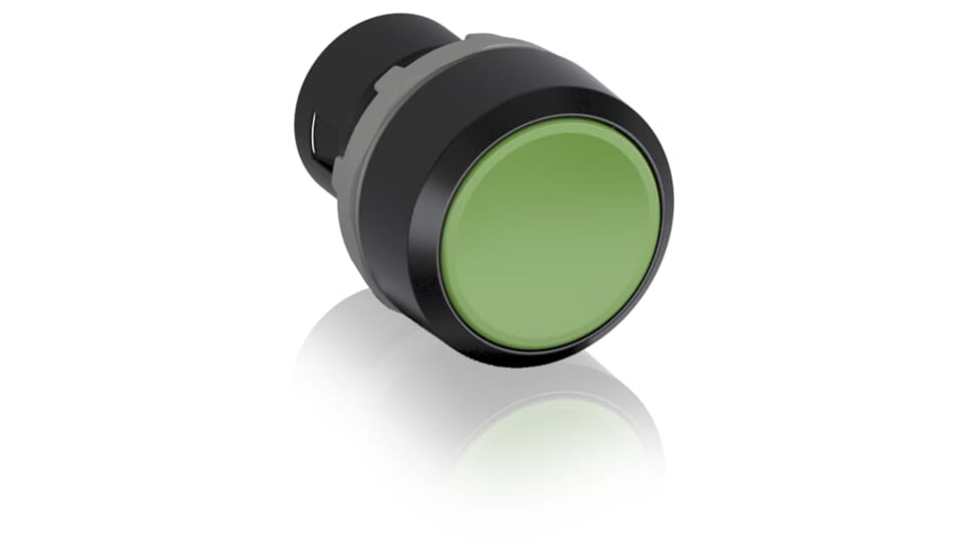 Cabezal de pulsador ABB serie KPR1, Ø 22.5mm, de color Verde, Redondo, Momentáneo