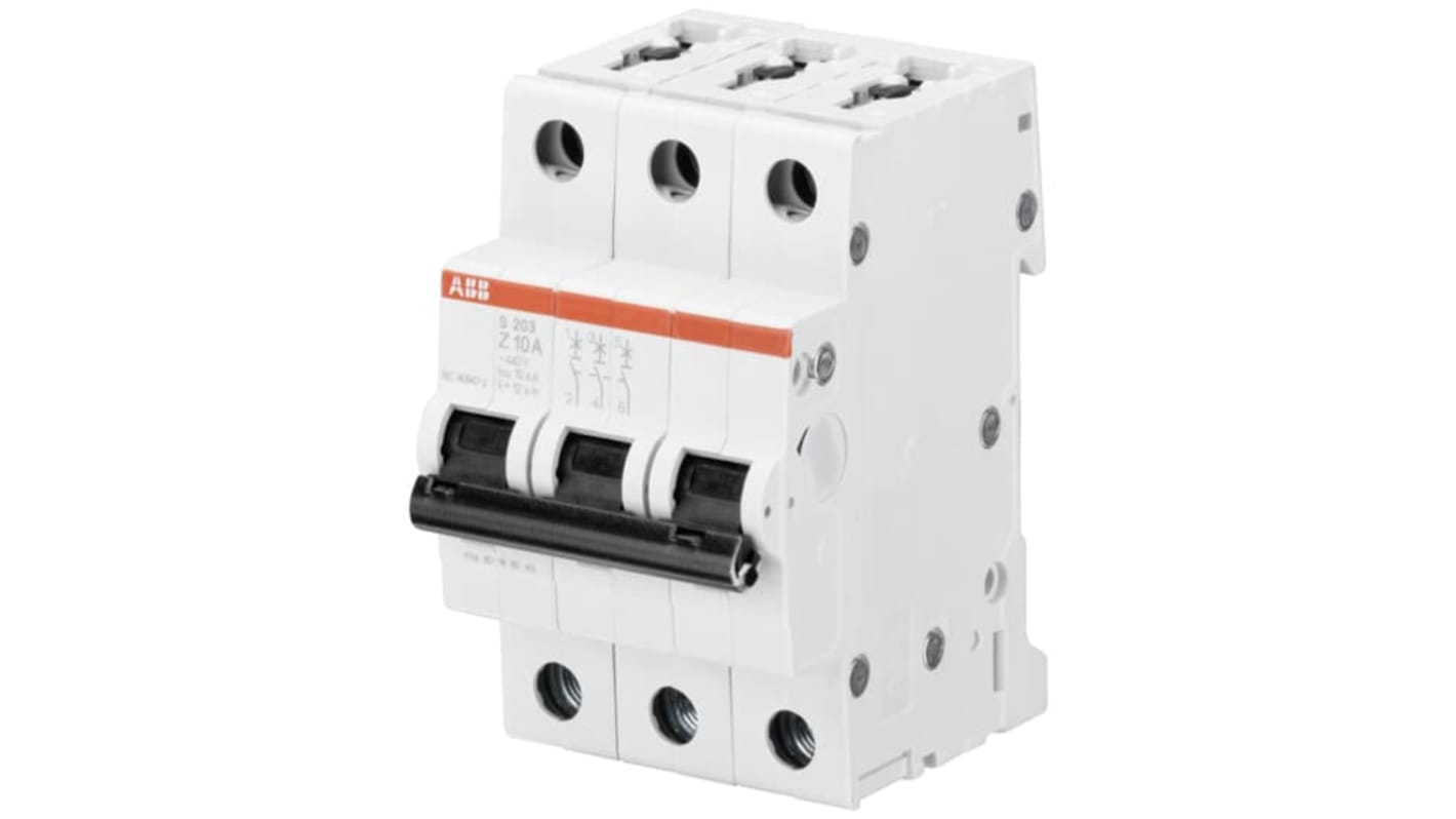 ABB S200 Leitungsschutzschalter Typ Z, 3-polig 1.6A System Pro M Compact DIN-Schienen-Montage