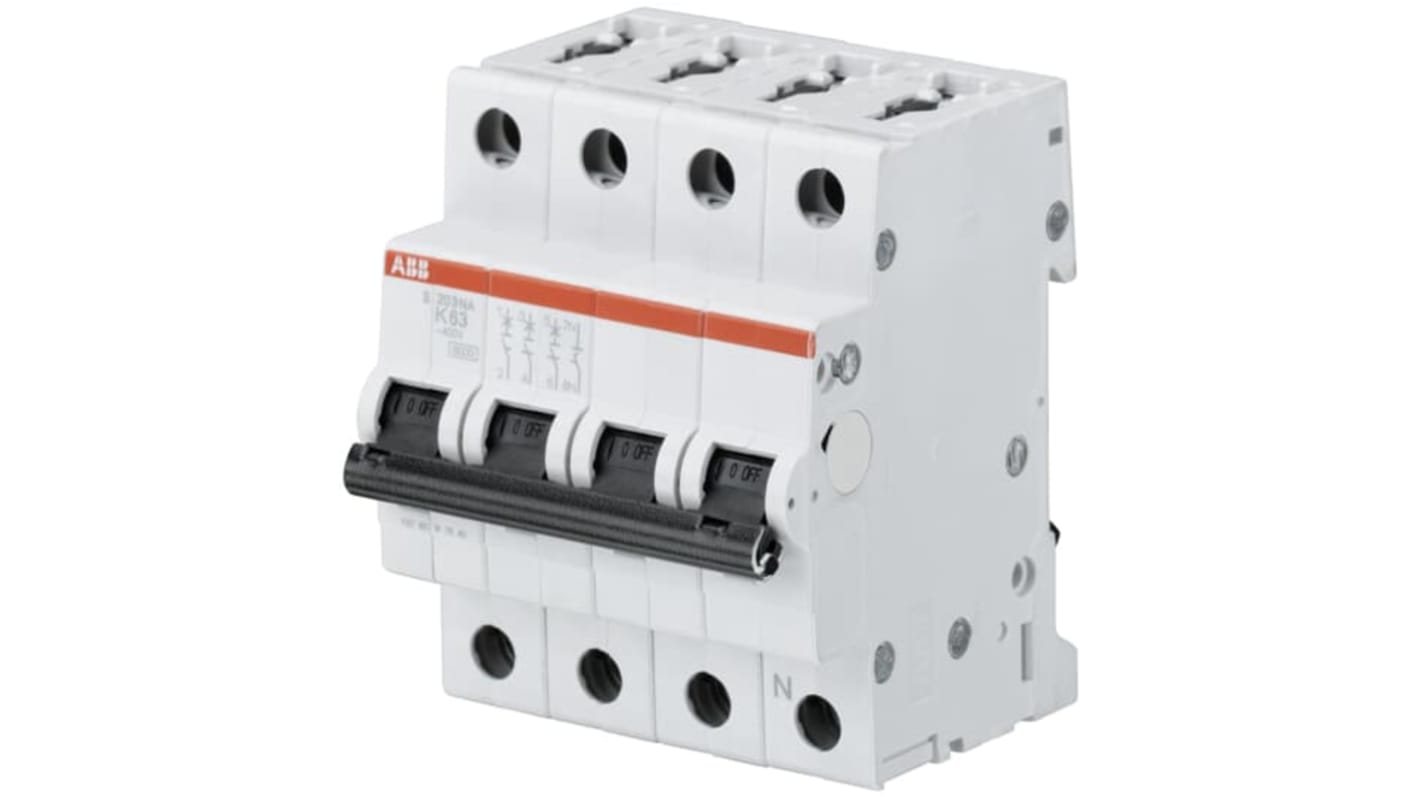 ABB System Pro M Compact S200 MCB, 3P+N Poles, 3A Curve K