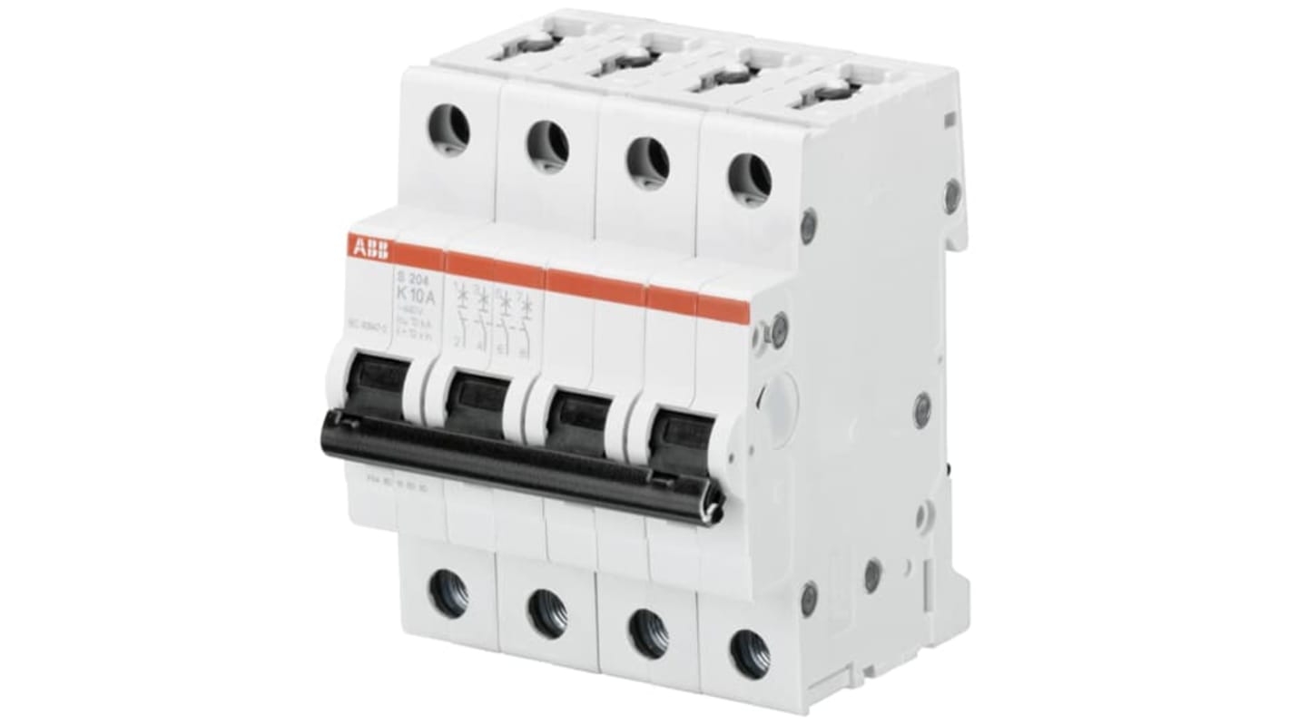 ABB System Pro M Compact S200 MCB, 4P Poles, 6A Curve K