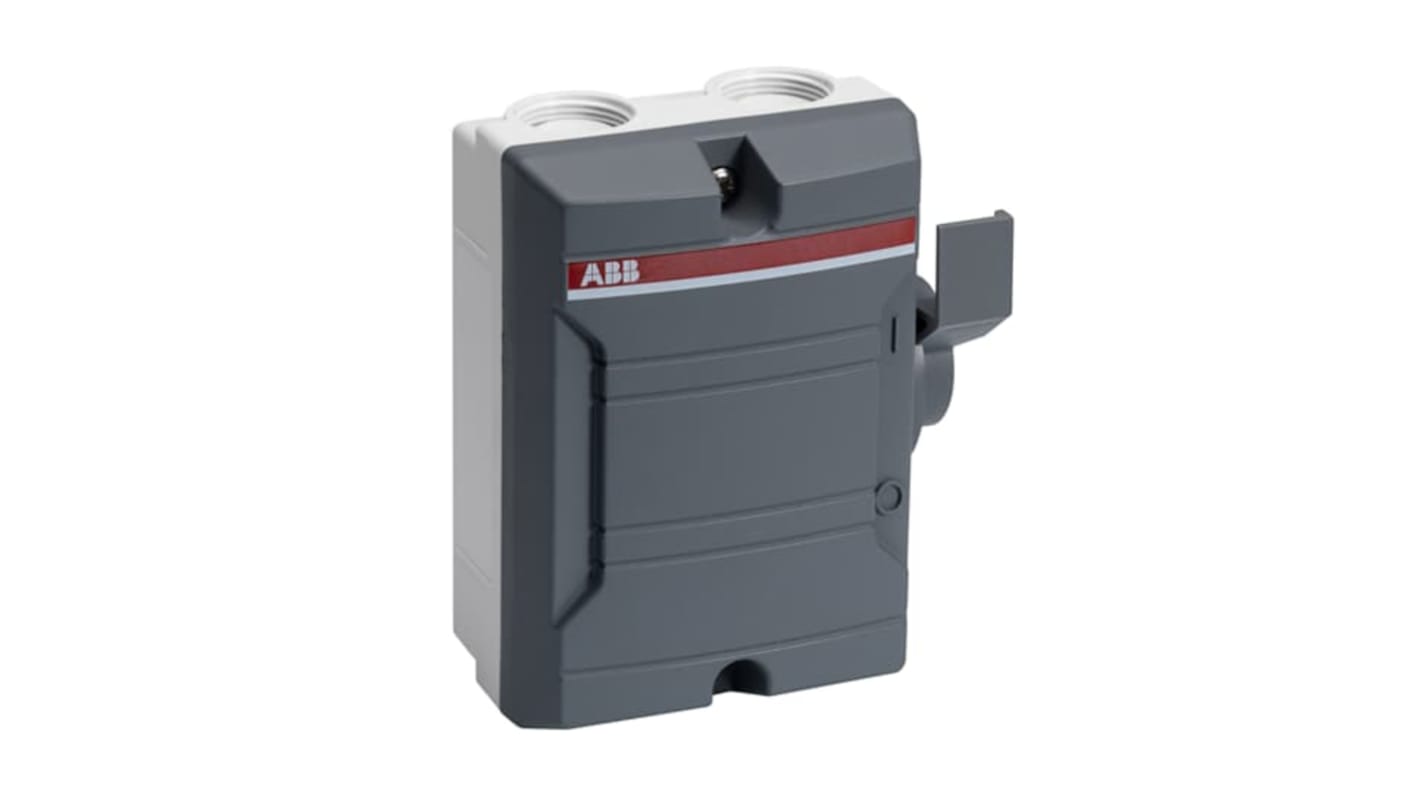 ABB 3P Pole Surface Mount Switch Disconnector - 25A Maximum Current, 7.5kW Power Rating, IP20