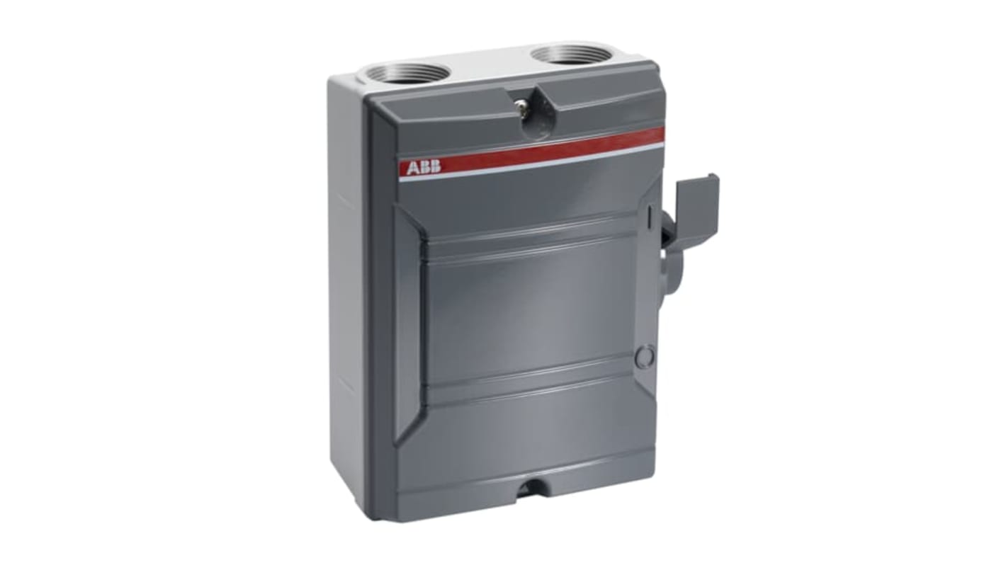 ABB 4P Pole Surface Mount Switch Disconnector - 25A Maximum Current, 7.5kW Power Rating, IP65