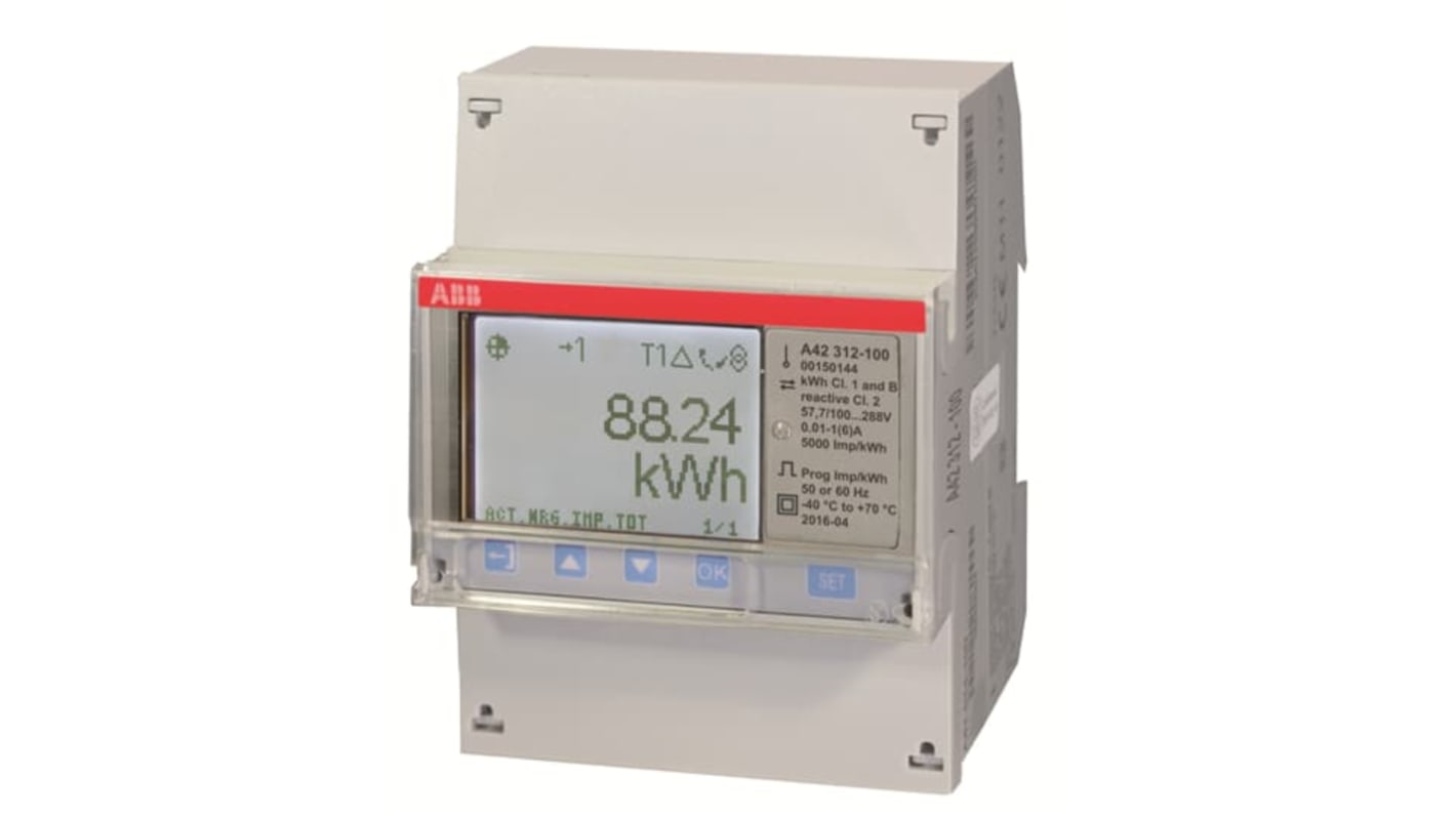 ABB 1 Phase LCD Energy Meter, Type Transformer Connected