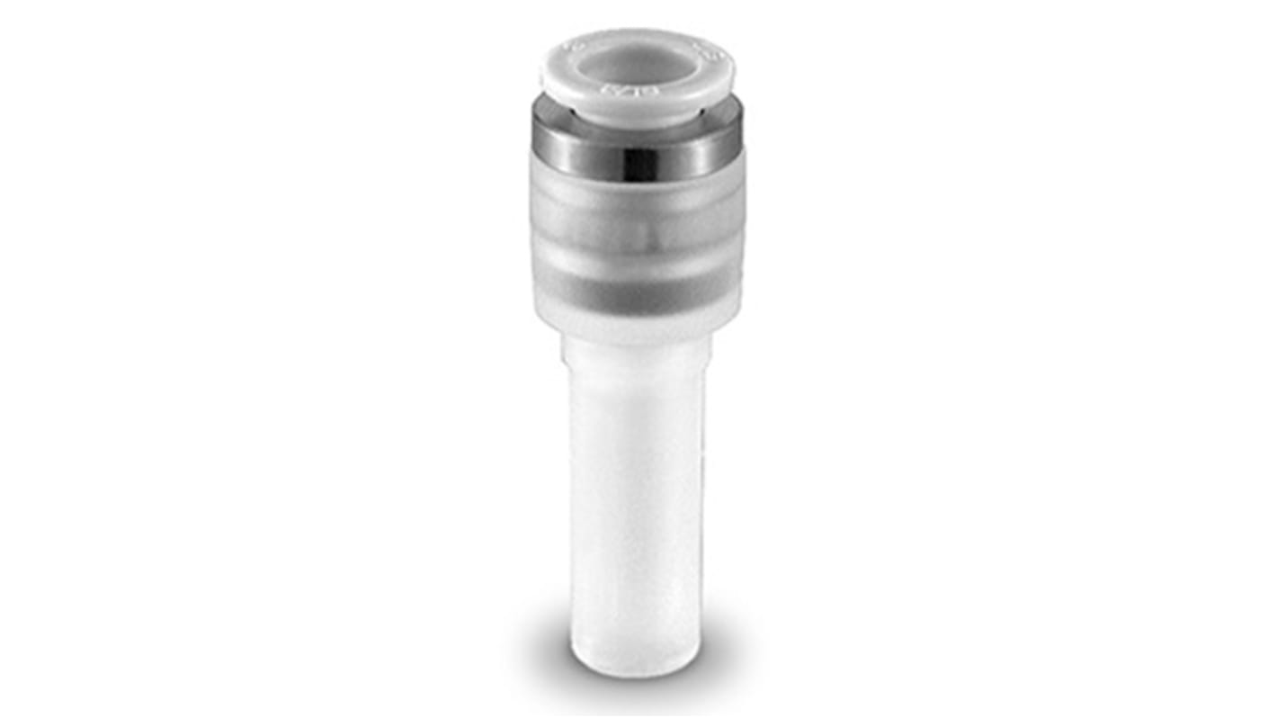 Racor neumático SMC KPQR, Adaptador de tubo a tubo recto, con. A Encaje a presión, 4 mm, con. B Encaje a presión, 6 mm