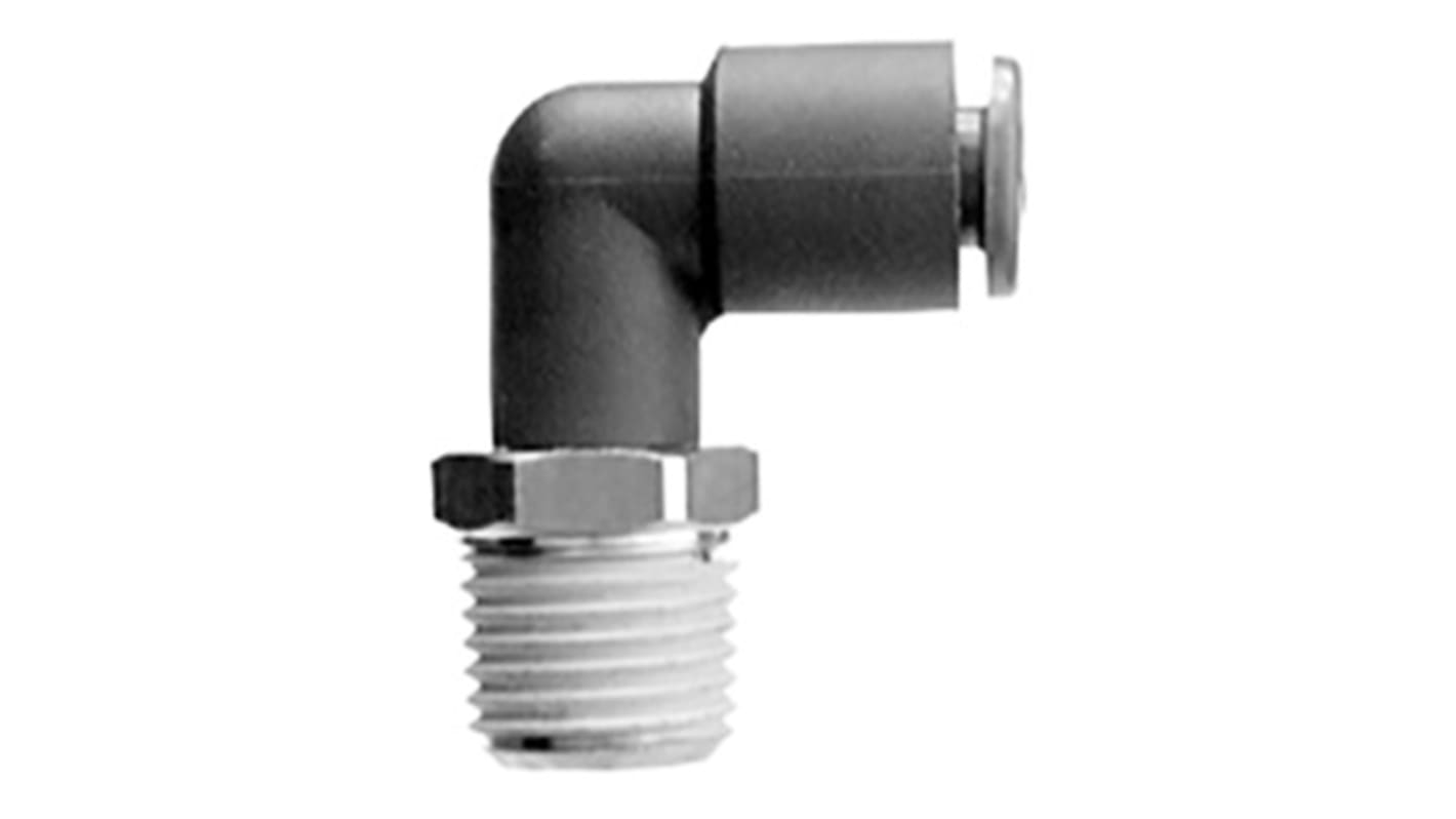 SMC KR Series Elbow Threaded Adaptor, Push In 1/8 in to Push In 6 mm