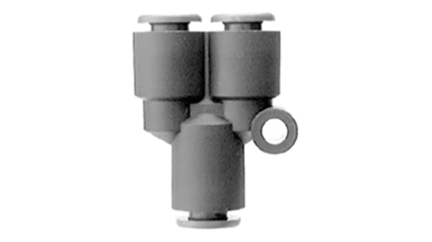 KRU0600 SMC KRU Series Y Fitting, Push In 6 mm to Push In 6 mm RS