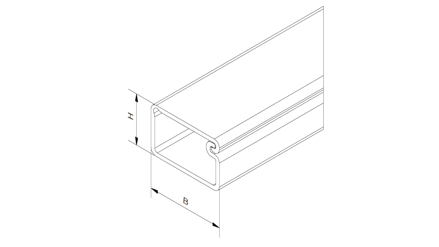 RS PRO Selbstklebender Mini-Kabelkanal Weiß, 10 mm x 10mm Kunststoff, Länge 2m