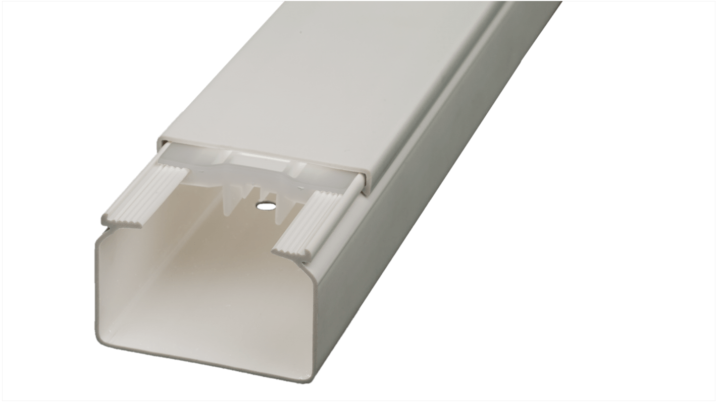 Goulotte d'Installation RS PRO, 90 mm x 60mm x 2m, en PVC Blanc