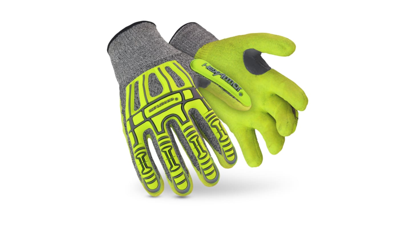 Guantes de HPPE Verde, gris Uvex serie Rig Lizard, talla 6, XS, con recubrimiento de Nitrilo, Resistentes a la abrasión