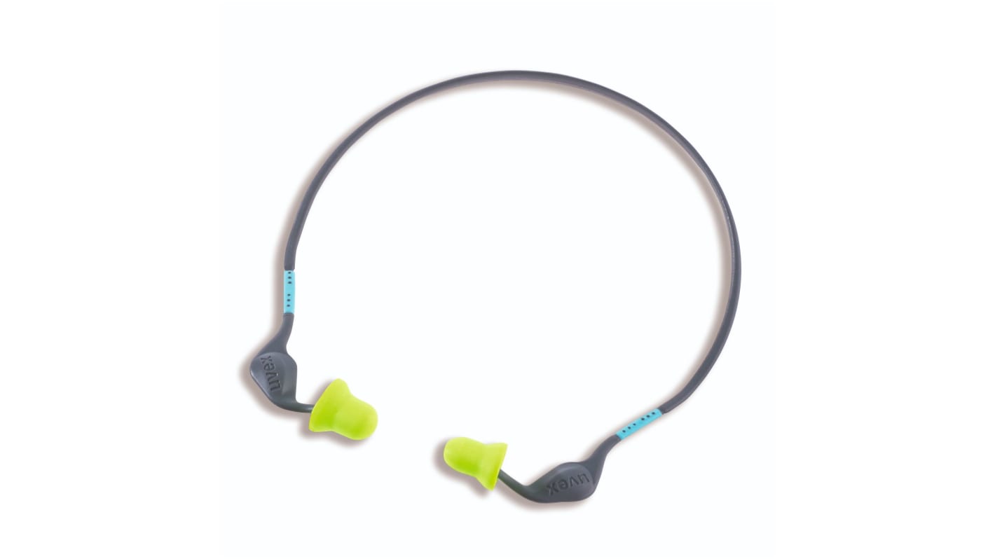 Uvex Uvex xact-band Wireless Ear Defender with Headband, Blue/Grey, Noise Cancelling Microphone
