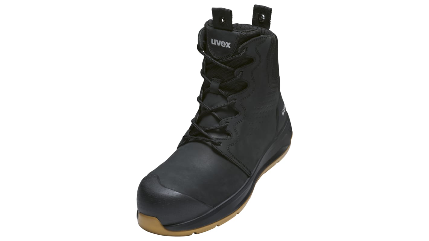 Botas de seguridad Uvex, serie Uvex 3 x-flow Zip de color Negro/tostado, talla 43