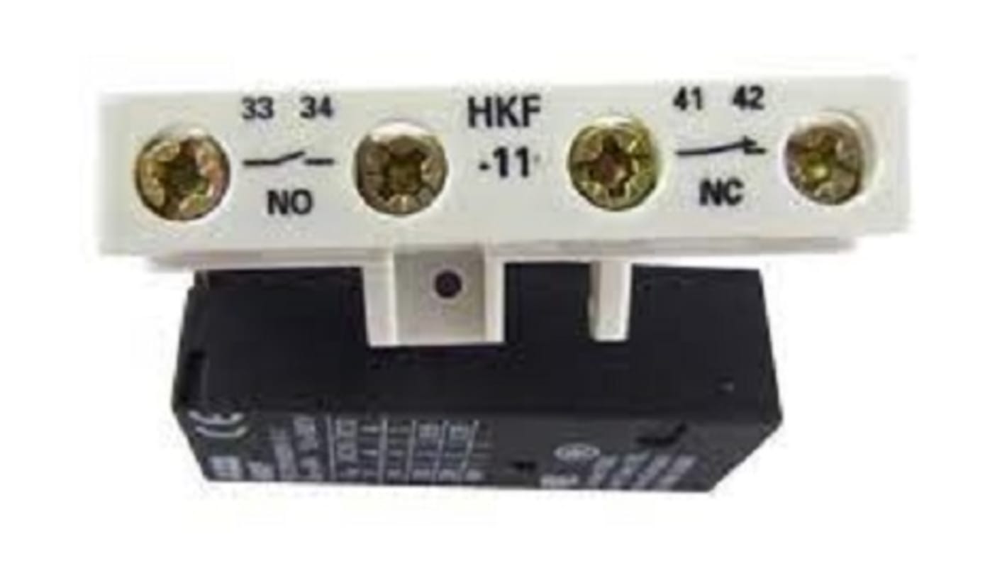 Contacto auxiliar ABB, 250Vdc, 400Vac, 4 A, long. 16mm, para usar con MO325, MS325